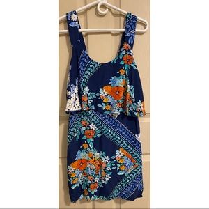 Maeve Tisana ruffle dress 2 XS S blue boho floral
